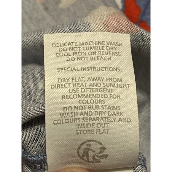 Boden Emory Jersey Dress, Periwinkle Blue Fallen Blossom, Size 6R, Pre-Owned - Picture 10 of 14